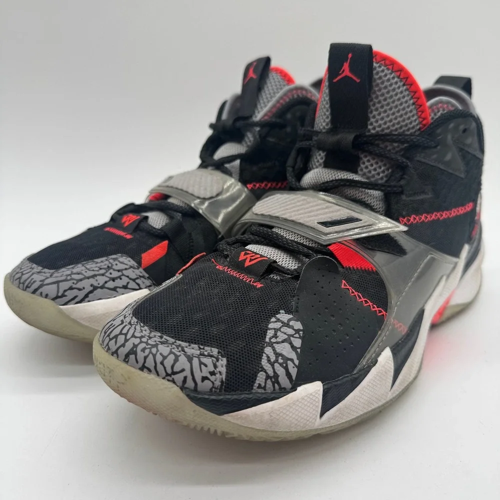 Nike Air Jordan Why Not Zer0.3 Basketball Shoes Black Red Gray Men's 10.5